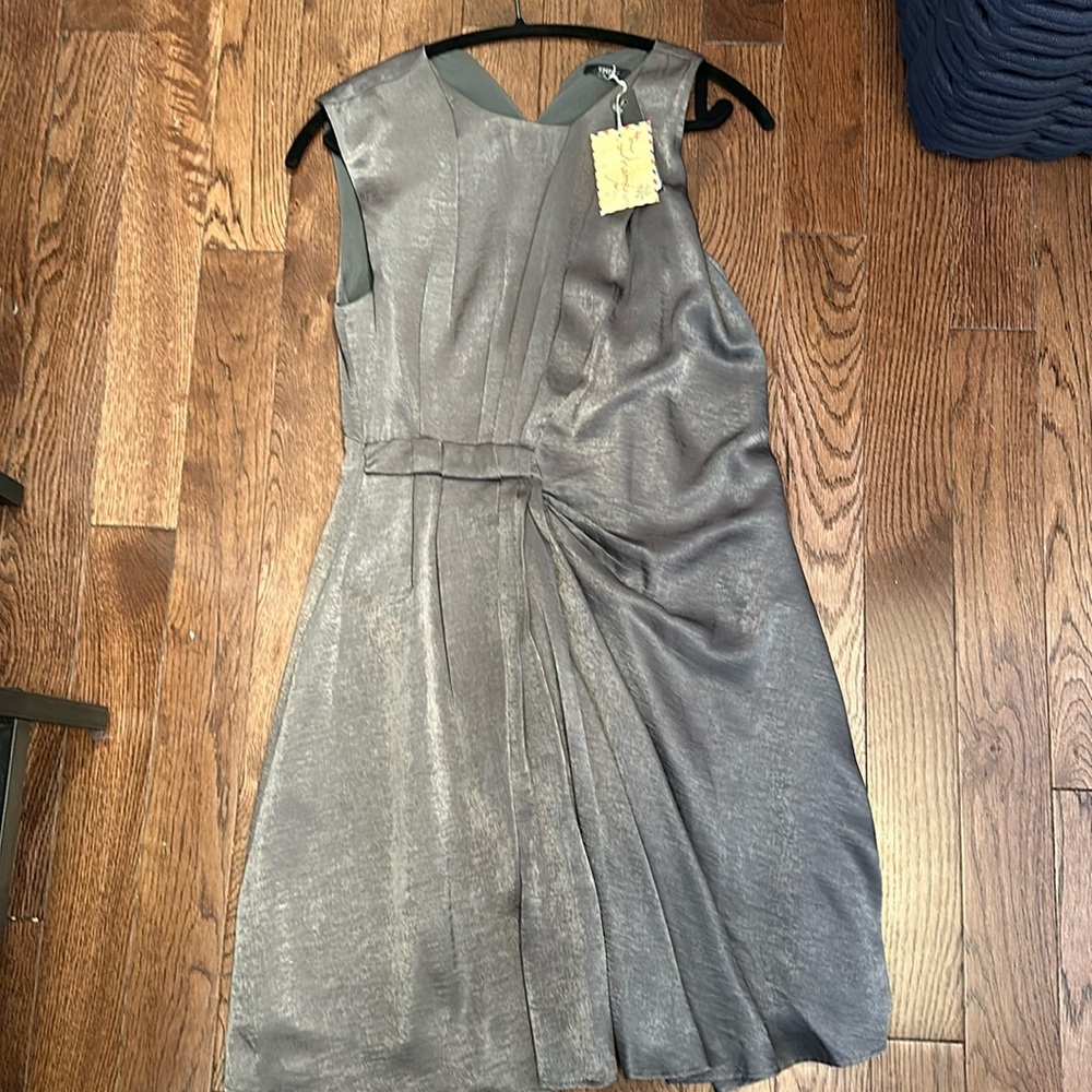 THEME silver gray dress NWT Large